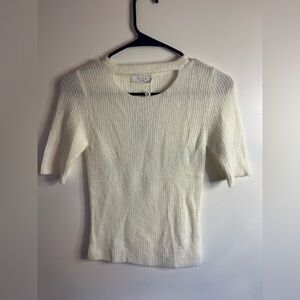 Sage NWT Women's Off White Cutout Quarter Sleeve Sweater Top 🤍 Size Small 🤍